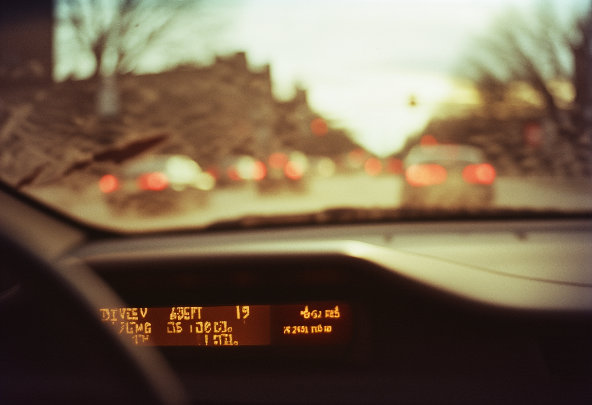 A driver's heads-up display during the Boston cascade, 8:53 a.m., March 12, 2036. Seventeen contradictory V2X…