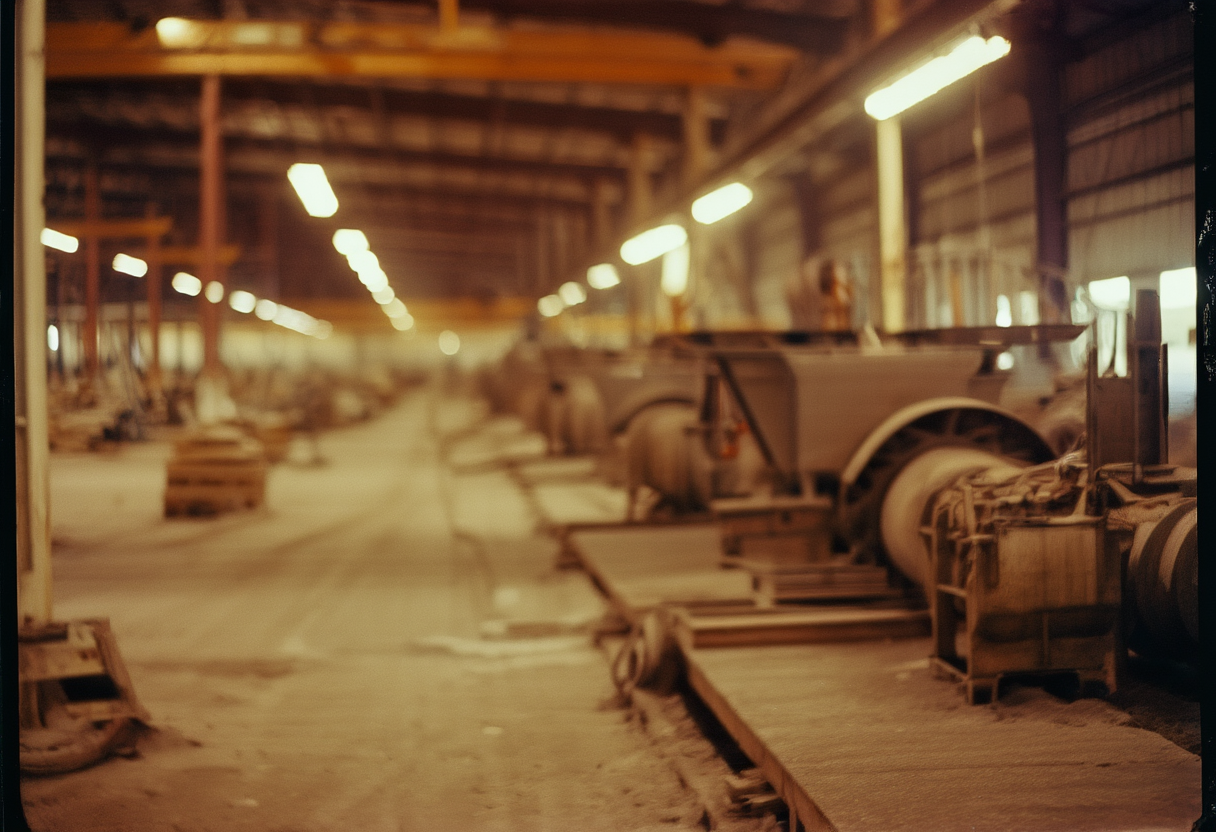 An automated container terminal, photographed 2033 — vast, precise, nearly empty of the people who once…
